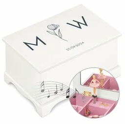 Szkatułka drewniana z pozytywką i nadrukiem dla pary na ślub - Pozytywki dla dzieci Szkatułka drewniana z pozytywką i nadrukiem dla pary na ślub - Pozytywki dla dzieci - miniaturka - grafika 1