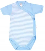 Body dla niemowląt - Body KOPERTOWE K/R Paski NIEBIESKIE r 56 KLEKLE - miniaturka - grafika 1