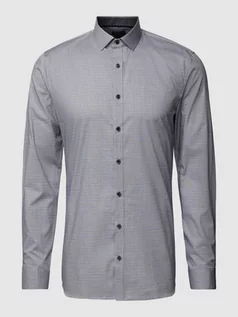 Koszule męskie - Koszula biznesowa o kroju super slim fit z fakturowanym wzorem - grafika 1