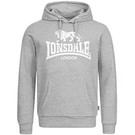 Bluzy męskie - Lonsdale Męska bluza z kapturem, Marl Grey, M - miniaturka - grafika 1