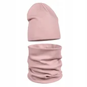 Czapki damskie - KOMPLET PRZEJŚCIOWY WIOSENNY JESIENNY CZAPKA + KOMIN PRĄŻEK BAWEŁNA 54/60 - miniaturka - grafika 1