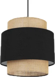 Lampa wisząca Solar Lampa wisząca zwis pojedynczy BOHO len i czerń - Lampy sufitowe - miniaturka - grafika 1