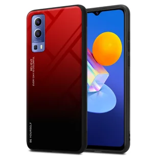 Pokrowiec Do Vivo Y52 5G / Y72 5G Etui w CZERWONO - CZARNY TPU Obudowa Case Cover Plecki Ochronny Cadorabo - Etui i futerały do telefonów - miniaturka - grafika 1