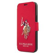 Etui i futerały do telefonów - U.s. polo assn US Polo USFLBKP12MPUGFLRE iPhone 12/12 Pro 6,1" czerwony/red book Polo Embroidery Collection - miniaturka - grafika 1