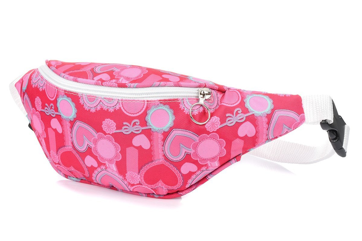 Saszetka Nerka Młodzieżowa Biodrowa Polska Różowe Serducha 004