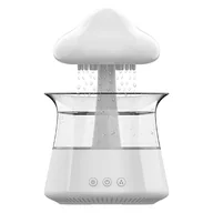 Nawilżacze powietrza - Nawilżacz powietrza w kształcie grzybka do domu, dyfuzor olejków eterycznych z 7-kolorowym światłem LED, pełne pokrycie, biały - miniaturka - grafika 1