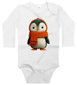 Body dla niemowląt - Body dziecięce Słodki Mały Pingwin W Szaliku Zima Śnieg Święta 74/80 - miniaturka - grafika 1