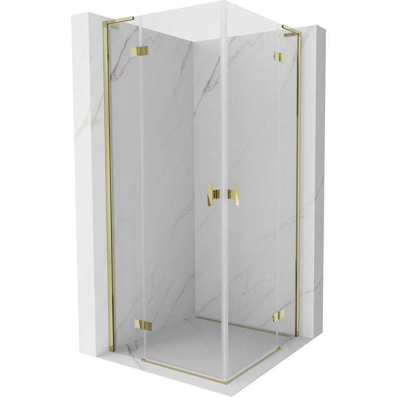 Mexen Mist-H L Duo kabina prysznicowa uchylna 85 x 85 cm, transparent, złota - 8A5L-085L-085P-50-00