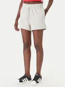 Spodenki damskie - adidas Szorty sportowe Essentials Small Logo Feel Cozy JC5931 Beżowy Regular Fit - miniaturka - grafika 1