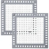 Akcesoria łazienkowe - Zestaw 2 kwadratowych łapaczy włosów pod prysznic, 121 mm/4,8 cala, odpowiednich do kuchni i łazienki - miniaturka - grafika 1