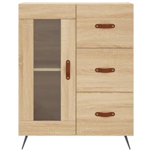 Witrynka, dąb sonoma, 69,5x34x180 cm, materiał drewnopochodny Lumarko! - Witryny - miniaturka - grafika 9