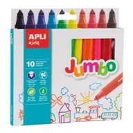 Przybory szkolne - Apli Kids Flamastry Jumbo Apli Kids - 10 kolorów - miniaturka - grafika 1
