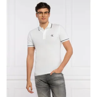 CALVIN KLEIN JEANS Polo | Slim Fit | pique - Koszule męskie - miniaturka - grafika 1