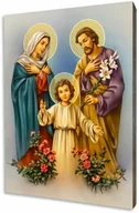Ikony i obrazy sakralne - Święta Rodzina - obraz religijny na desce lipowej - miniaturka - grafika 1