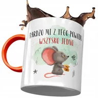 Kubki - Kubek Pomarańczowy z Myszą Myszką Słodki Prezent z Nadrukiem ze Zdjęciem+ Opakowanie na prezent (wzór 01) - miniaturka - grafika 1