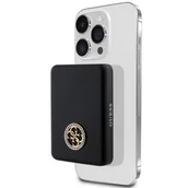 Powerbanki - Guess Powerbank indukcyjny 5W GUPBM3AL4DMK 3000mAh czarny/black MagSafe 4G Strassed Metal Logo - miniaturka - grafika 1