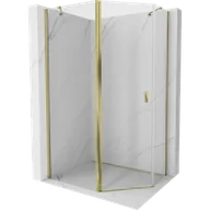 Kabiny prysznicowe - Mexen Mist kabina prysznicowa pięciokątna asymetryczna uchylna 100 x 80 cm, transparent, złota - 8A8-100-080-50-00 - miniaturka - grafika 1