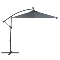 Parasole ogrodowe - Shumee Parasol ogrodowy LED 285 cm szary CORVAL 216941 - miniaturka - grafika 1