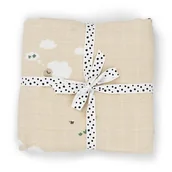 Zestawy naczyń dla dzieci - Done by Deer Otulacz Kocyk Bawełniany 120x120cm Tiny Farm Sand - miniaturka - grafika 1