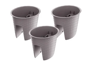Prosperplast Donica balustradowa Ratolla Railing, 3 elementy (Mocca, Owalny) - Skrzynie ogrodowe - miniaturka - grafika 1