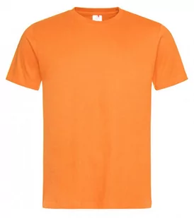 Pomarańczowy Bawełniany T-Shirt Męski Bez Nadruku -STEDMAN- Koszulka, Krótki Rękaw, Basic, U-neck - Stedman - Koszulki męskie - miniaturka - grafika 1
