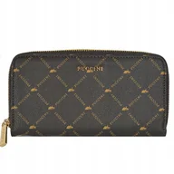 Portfele - Portfel damski PUCCINI Monogram PLXP0313 2 Brązowy Duży Poziomy - miniaturka - grafika 1