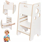 Krzesełka do karmienia - Pomocnik Kuchenny Dla Dzieci Kitchen Helper Montessori Kółka stabilny - miniaturka - grafika 1