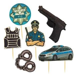 FIGURKA CUKROWA POLICJANT 2D  ZESTAW - Dodatki do ciast w proszku - miniaturka - grafika 1
