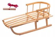 Sanki i ślizgacze - Sanki Drewniane Z Oparciem I Sznurkiem Tradycyjne Bukowe Polskie Solidne - miniaturka - grafika 1