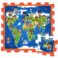 Puzzle - Stamp Dywan  puzzle mata do zabawy świat mapa świata globus 9-częściowy - miniaturka - grafika 1