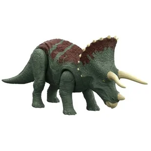Jurassic World Jurassic World HDX34 - Dominion Orzeźwiający dinozaur Triceratops, figurka z odgłosy napełniania, atak uderzenia głowy, ruchome stawy, zabawka dinozaur od 4 lat HDX34 - Figurki dla dzieci - miniaturka - grafika 1