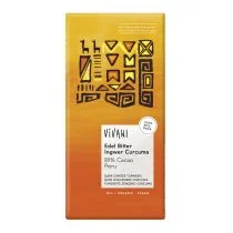 Vivani CZEKOLADA GORZKA Z IMBIREM I KURKUMĄ PERU 89% BIO 80 g - - Zdrowa żywność - miniaturka - grafika 1