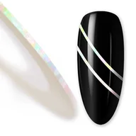Ozdoby do paznokci - Nitka tasiemka do zdobień laser white krążek Nr 6 - miniaturka - grafika 1