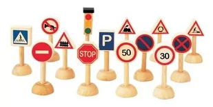 Plan Toys Znaki drogowe i światła - Tory, garaże, parkingi - miniaturka - grafika 2