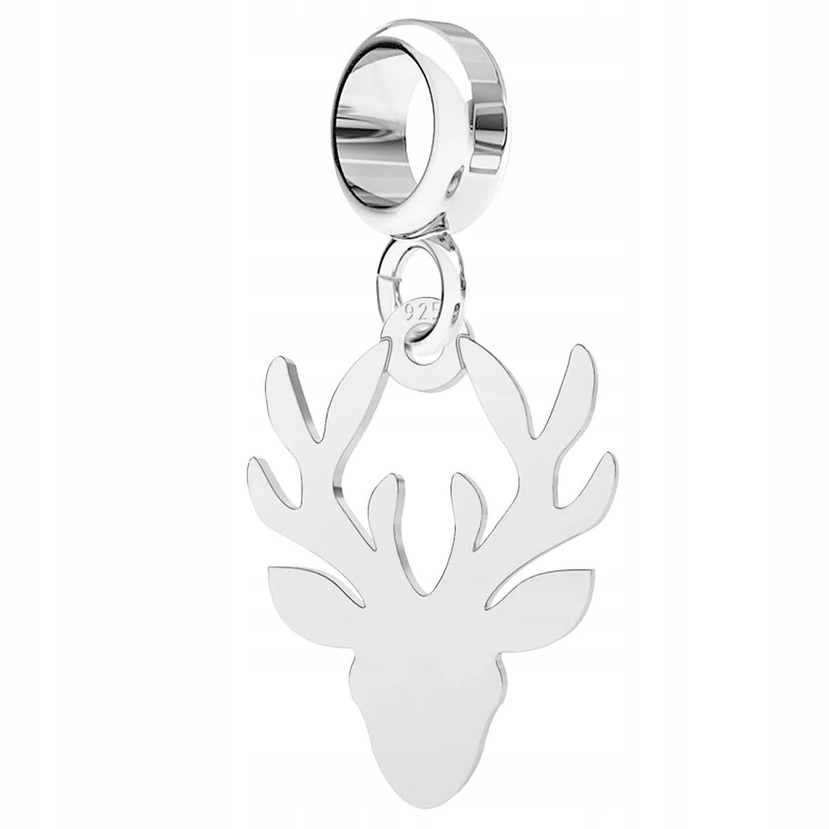 Charms Srebrny Jeleń Poroże Głowa Jelenia Blaszka z Jeleniem SREBRO 925