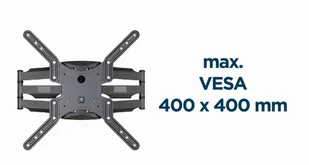GEMIRD UCHWYT ŚCIENNY REGULOWANY LCD 32"-60" VESA MAX 400 X 400MM, DO 36KG - Uchwyty do telewizora - miniaturka - grafika 9