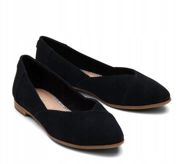 TOMS PÓŁBUTY DAMSKIE CZARNE SKÓRZANE PŁASKIE 42 JTF