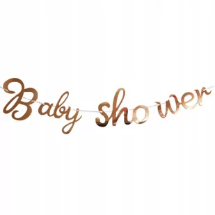 Girlanda baner napis BABY SHOWER rose gold - Baby shower i roczek - miniaturka - grafika 1