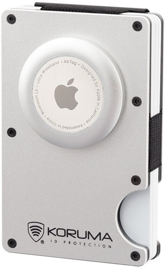 Aluminiowe etui na karty z miejscem na AirTag od Apple srebrny Uniwersalny