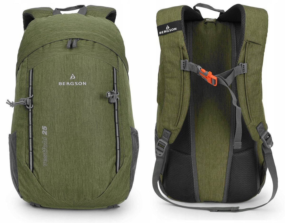 WYGODNY PLECAK BERGSON VESTFOLD 25L LEKKI WENTYLOWANY ZIELONY