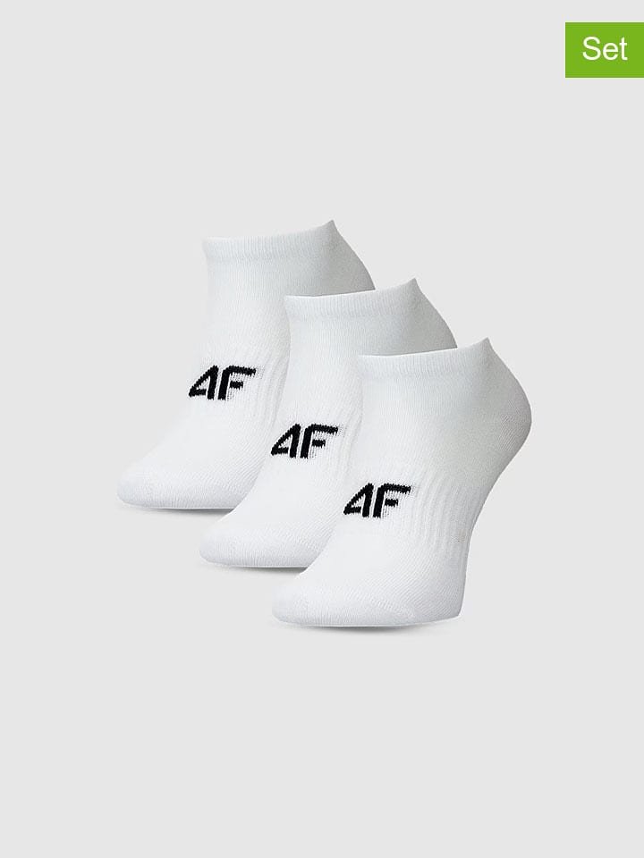 4F Skarpety (3 pary) w kolorze białym