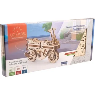 Ugearsmodels Moto Compact skuter - model mechaniczny do składania - fornir - 192 elementy - Ugearsmodels UGE-20865 - Zabawki konstrukcyjne - miniaturka - grafika 1