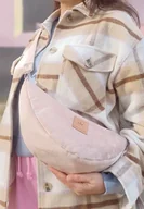 Nerki - Banana torebko nerka z weluru Pudrowy Róż - miniaturka - grafika 1