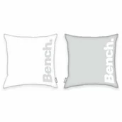 Poszewki na poduszki - Bench Poszewka na poduszkę szaro-biały, 50 x 50 cm - miniaturka - grafika 1