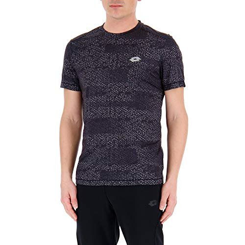 Lotto męska koszulka Xride Iii Prt Pl T-shirt z krótkim rękawem Czarny XL