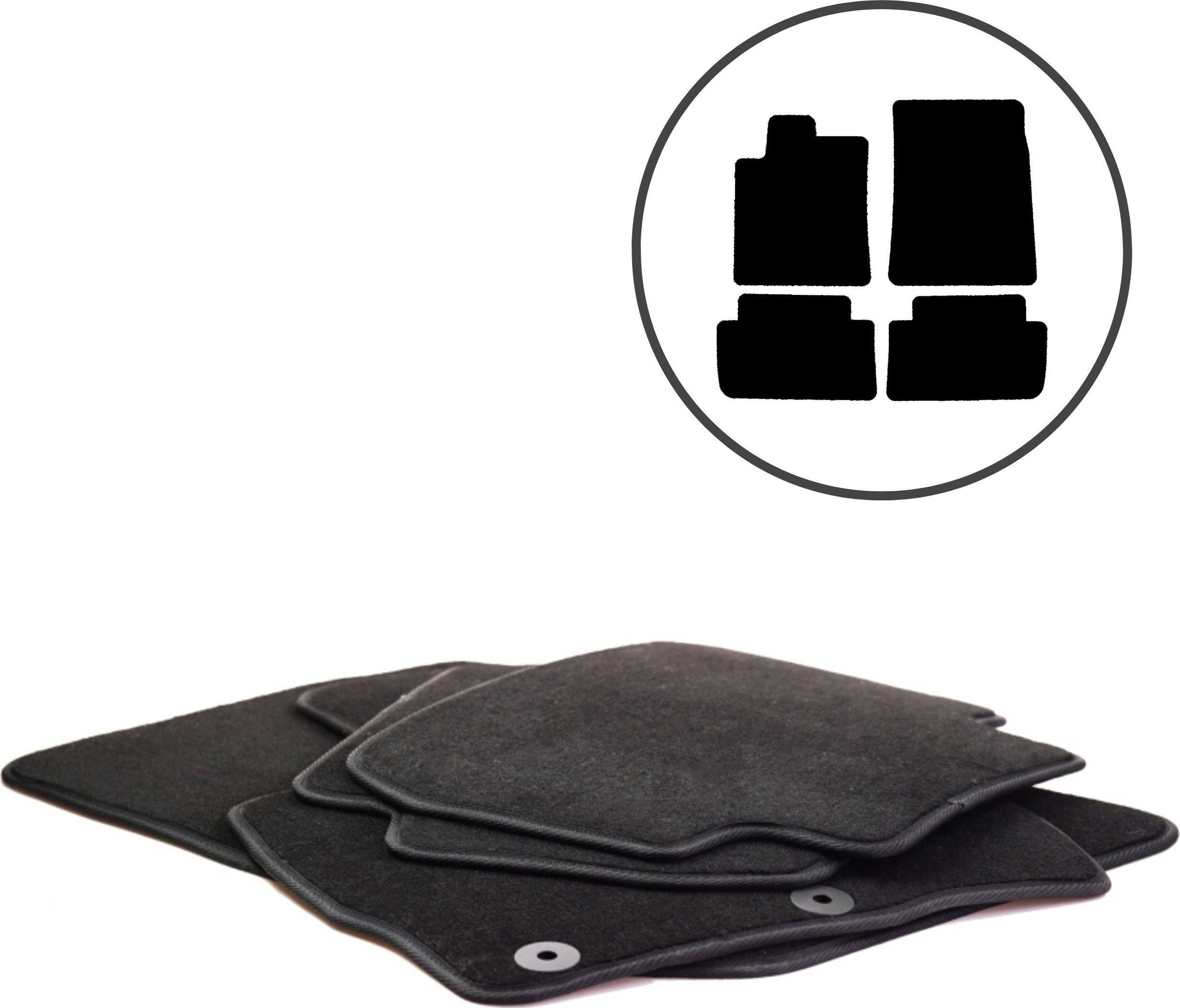 Dikel Dywaniki samochodowe welurowe 4szt. Peugeot 407