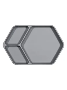 Kindsgut Talerz w kolorze szarym - 25 x 16 x 3,6 cm - Sztućce dla dzieci - miniaturka - grafika 1