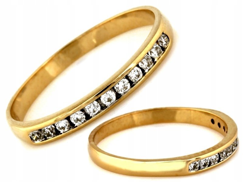 Złoty pierścionek 585 14k Eternity z brylantami 11szt 0.15ct 1.00g dla Niej