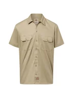 Koszule męskie - Dickies Męska koszula rekreacyjna z krótkim rękawem - Koszula robocza Mężczyźni Regular Fit zielony|beżowy jednolity, S - miniaturka - grafika 1
