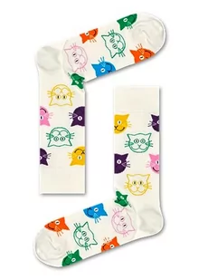 Happy Socks Cat Gift Box, kolorowe i zabawne, Skarpety dla kobiet i mężczyzn, Niebieski-Różowy-Liliowy-Żółty (41-46) - Skarpetki męskie - miniaturka - grafika 1